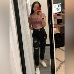 Distressed Mom Jeans